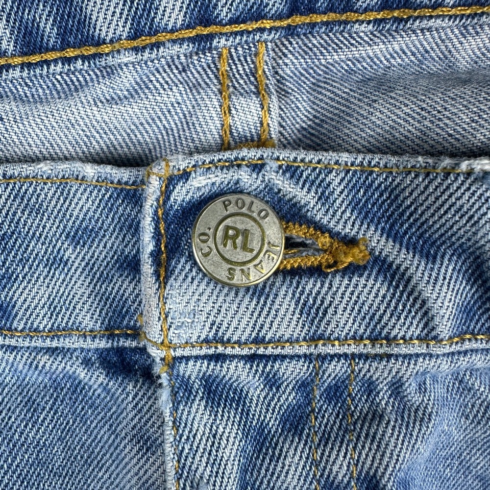Polo Jeans Co Ralph Lauren Mens 38x32 Light Wash Classic Straight Denim Y2K Blue - Picture 4 of 9